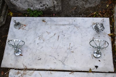 Lot 2302 - A marble washstand and basin, 85cm x 64cm.