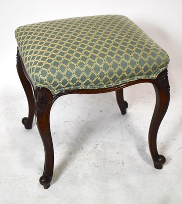 Lot 1666 - A French style stool, the seat upholstered in...