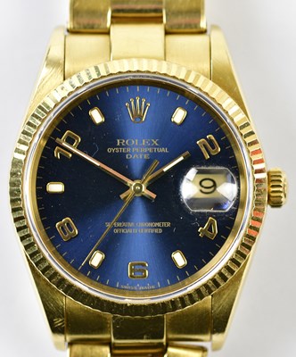 Lot 2841 - ROLEX; a gentleman's 18ct yellow gold Oyster...