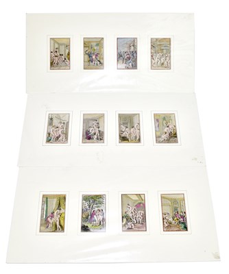 Lot 391 - Twelve hand coloured 19th century erotic...