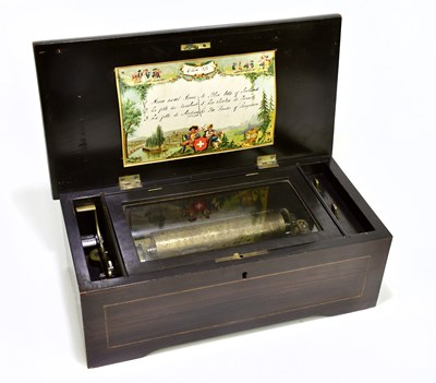 Lot 1297 - A 19th century Swiss six air musical box, in...