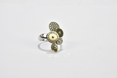 Lot 21 - BULGARI; an 18ct white gold and diamond five...
