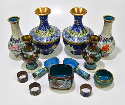 Lot 1587 - A small collection of modern cloisonne items...