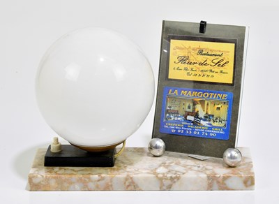 Lot 1158 - An Art Deco desk lamp with milk glass shade,...