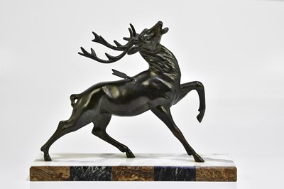 Lot 1155 - A large Art Deco bronzed spelter model of a...