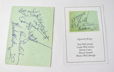 Lot 536 - PAUL MCCARTNEY AND WINGS; a card bearing the...