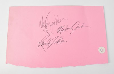 Lot 560 - THE JACKSON FIVE; a piece of paper bearing the...
