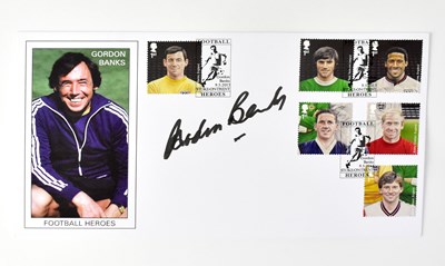 Lot 797 - GORDON BANKS; a first day cover bearing the...