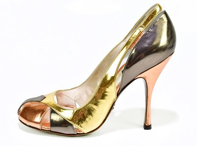 Lot 798 - DOLCE & GABBANA; a pair of unused gold, silver...
