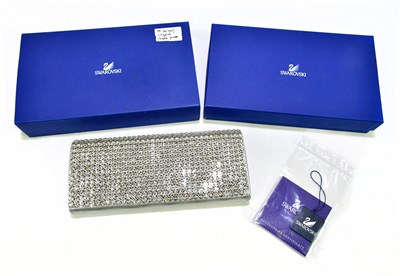Lot 641 - SWAROVSKI; an unused soft silver nappa leather...