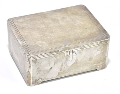 Lot 1141 - A George V hallmarked silver Art Deco wooden...