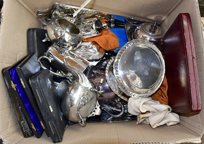 Lot 1005 - A large collection of assorted silver plate to...