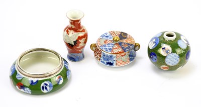 Lot 556 - Four pieces of Japanese Fukagawa miniature...