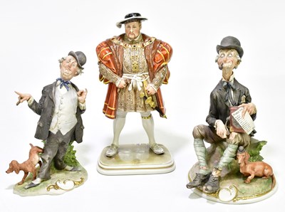 Lot 1764 - CAPODIMONTE; three figures to include 'Henry...