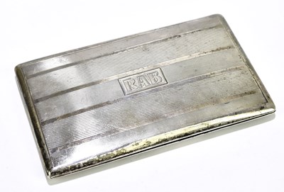 Lot 1153 - A white metal rectangular cigarette case with...