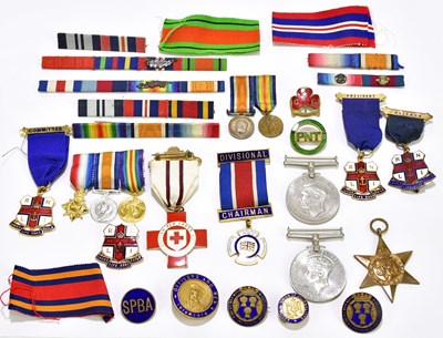 Lot 506 - A collection of WWII and later medals and pin...