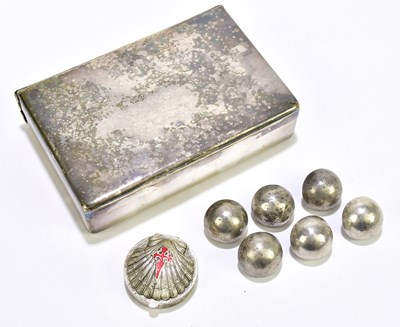 Lot 1315 - Six 19th century white metal (probably silver)...