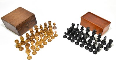 Lot 2024 - JAQUES STAUNTON; a vintage chess set, together...