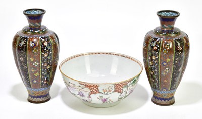Lot 1825 - An 18th century Chinese Famille Rose footed...