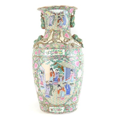 Lot 367 - A large late 19th/early 20th century Canton Famille Rose baluster vase