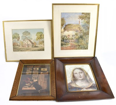 Lot 1540 - EARLY 20TH CENTURY; watercolour, cottage scene,...