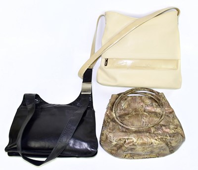 Lot 715 - FRANCESCO BIASIA; a cream leather shoulder bag...
