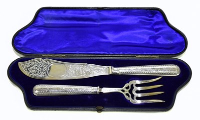 Lot 1252 - MARTIN, HALL & CO; a cased pair of Victorian...