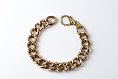 Lot 928 - A 19th century rose gold hollow link chunky belcher link bracelet