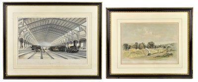 Lot 1564 - Two 19th century railway engravings, largest...