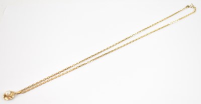 Lot 719 - A 9ct yellow gold necklace with 9ct yellow...