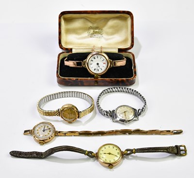 Lot 2919 - A group of five lady's vintage wristwatches...