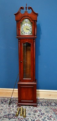 Lot 2286 - A mahogany effect longcase clock, the dial...