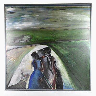 Lot 203 - NANCY BALDWIN (1935-2021); large acrylic on...