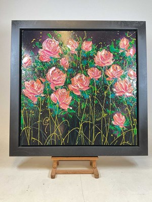 Lot 211 - CLARE SYKES; acrylic on canvas, 'Delicate Is...