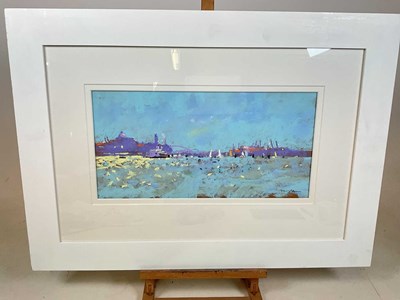 Lot 399 - TONY ALLAIN; pastel on sanded paper, 'Shipping...