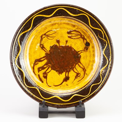Lot 10 - CLIVE BOWEN (born 1943); a slipware dish...