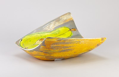 Lot 47 - LISA KATZENSTEIN (born 1956); a tin-glazed...