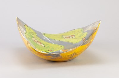 Lot 47 - LISA KATZENSTEIN (born 1956); a tin-glazed...