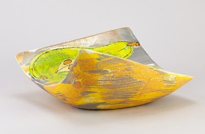 Lot 47 - LISA KATZENSTEIN (born 1956); a tin-glazed...