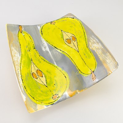 Lot 47 - LISA KATZENSTEIN (born 1956); a tin-glazed...