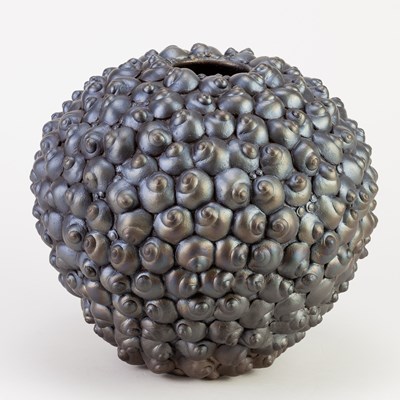 Lot 42 - SUE HANNA (born 1963); a burnished raku shell...