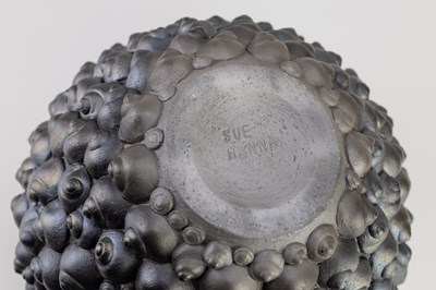 Lot 42 - SUE HANNA (born 1963); a burnished raku shell...