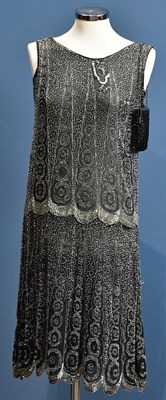 Lot 1024 - An original French 1920s sheer black silk...