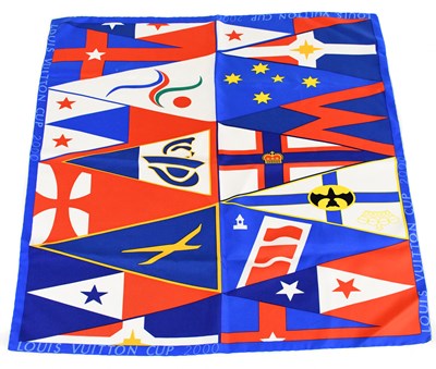 Lot 772 - LOUIS VUITTON; a 100% silk red, white and blue...