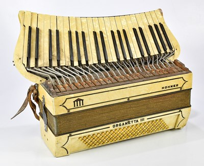 Lot 1324 - A Hohner Organetta III piano accordion for...