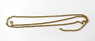 Lot 973 - A 9ct gold thin belcher link necklace