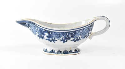 Lot 499 - A Chinese blue and white hand painted sauce...