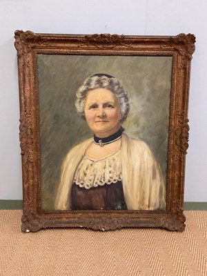 Lot 279 - K.C. LLOYD; oil on canvas, portrait of a woman...
