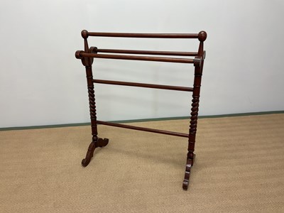 Lot 459 - A Victorian mahogany towel rail with barley...