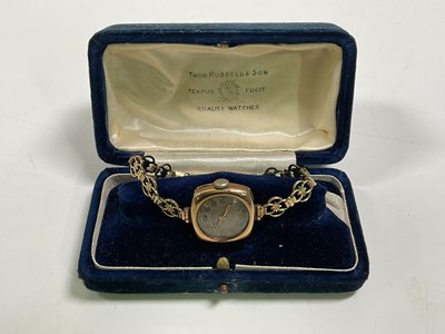 Lot 1308 - A lady's vintage 9ct yellow gold wristwatch...